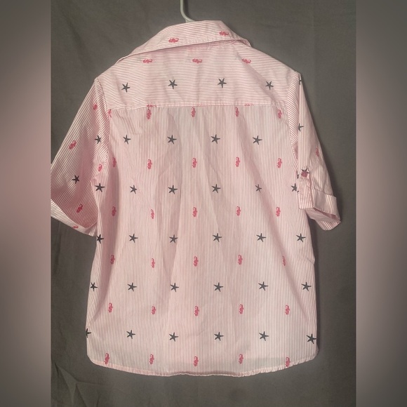 Vintage American Sweetheart Seahorse and Star Beach Print  button Top sz m - Picture 5 of 7